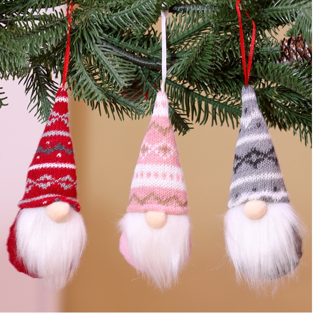 Christmas Small Pendant Decorations Knitted Faceless Old Man Small Pendant