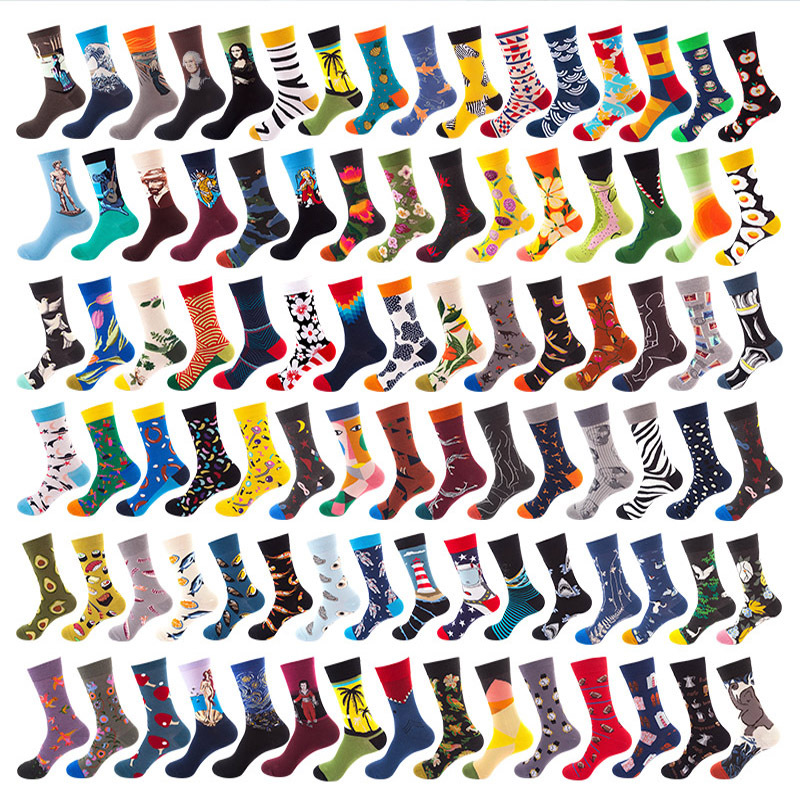 2025 Hot Sale Low MOQ Cheap Multi-style Crew All Over Printed Custom logo Socks
